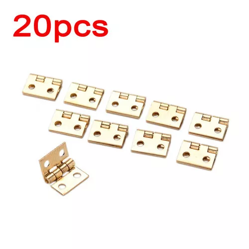 20pcs Mini Brass Hinge For Small Craft Door Box Accessories Gold 8 X 10mm