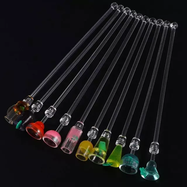 Rfvtgb 10Pcs Cocktail Stirrers Swizzle Sticks, Acrylic Colorful Cocktail Mixer