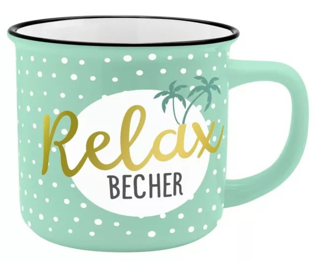 Sheepworld Gruss & Co - Kaffee- Tasse Becher "Relax Becher" Emaille Optik 45788