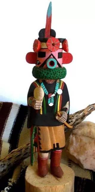Antique HOPI KACHINA by R. Poleahla Sr. "Velvet Shirt" Walpi Village  Signed
