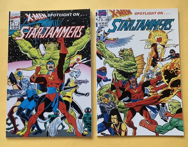 X-Men Spotlight On...Starjammers 1 & 2 / Marvel Comics 1990 / Newsstand Lot