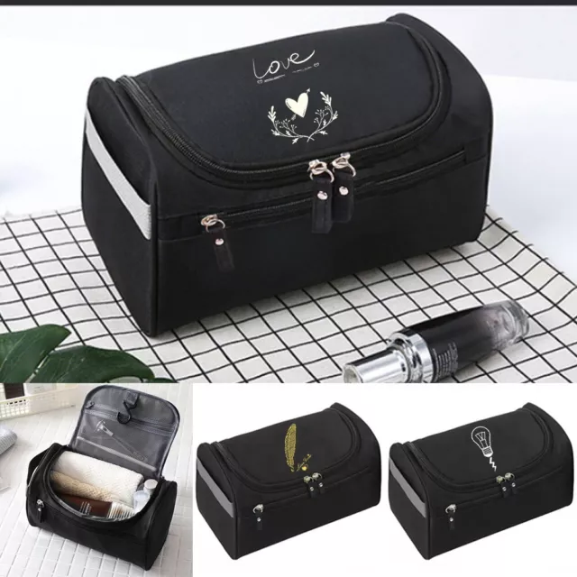 Mens Travel Wash Bag Hanging Toiletry Large Capacity Shaving Gym Makeup Bag UK