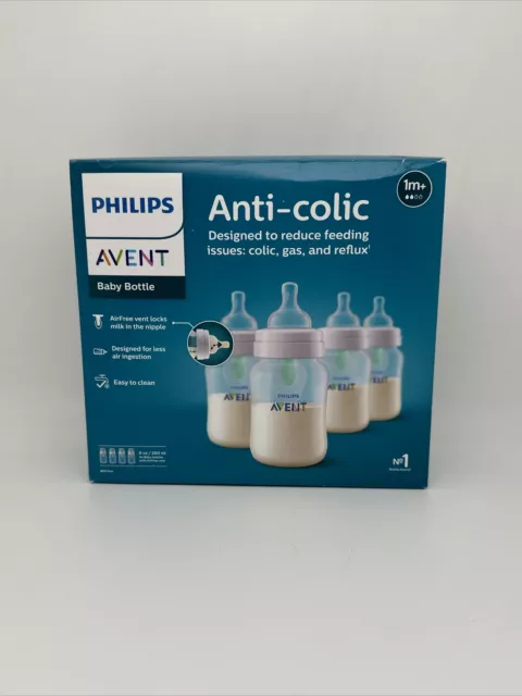 Avent Philips Baby Bottles Anti-Colic AirFree Vent 9oz BPA Free 4-pack Bottles