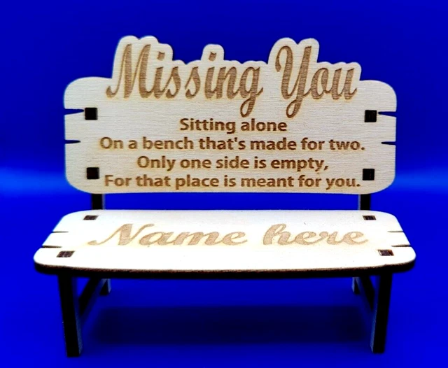 Targa commemorativa panca regalo Missing You In Loving Memory