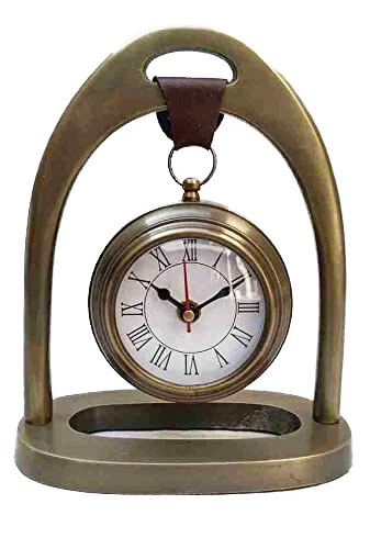 Horloge de table Home ESPRIT Noir Argenté Métal Verre 18 x 17 x 33 cm