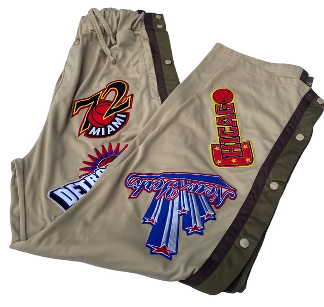 VTG Regal Ware Side Snap Button Tear away Basketball Embroidered Pants 2XL Korea