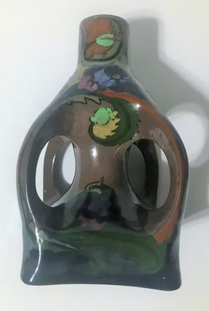 1925 Zuid, Holland Gouda Flower Art Beautiful Hand-Made Antique 4-Handled Vase