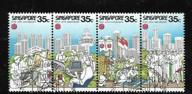 Singapore 25th Anniversary of NTUC strip of four Mint Never Hinged