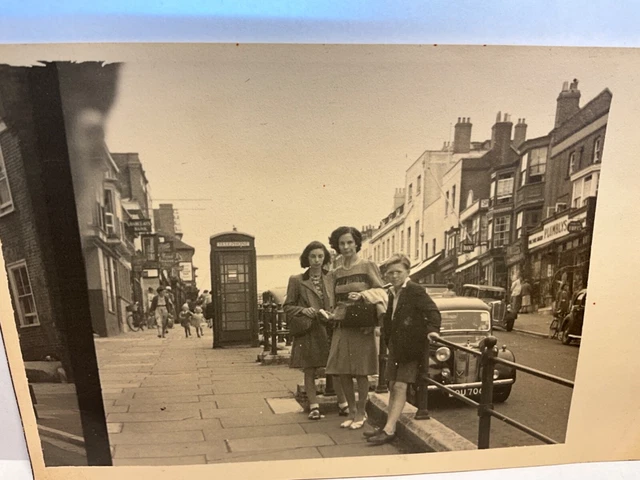 BRIGHTON Sussex SHOPS ON QUEENS ROAD vintage UNIQUE? 1940s  RP POSTCARD    6/3