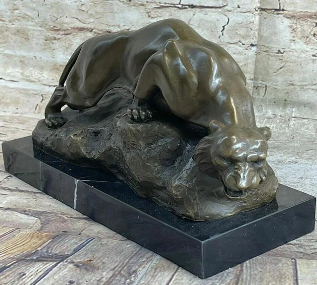 ART DECO 100% Solid Bronze Sculpture Statue Figure African Mountain ...