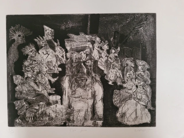 Lithographie numérotée et signée Don Juan 85/100 signature à identifier 16
