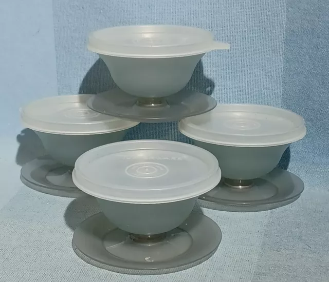 Vintage Tupperware 754 Dessert Parfait Cups With Lids – Set Of Four