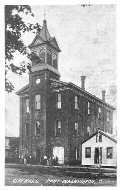 J26/ Port Washington Ohio Postcard c1979 REPRINT of Older Card City Hall  252