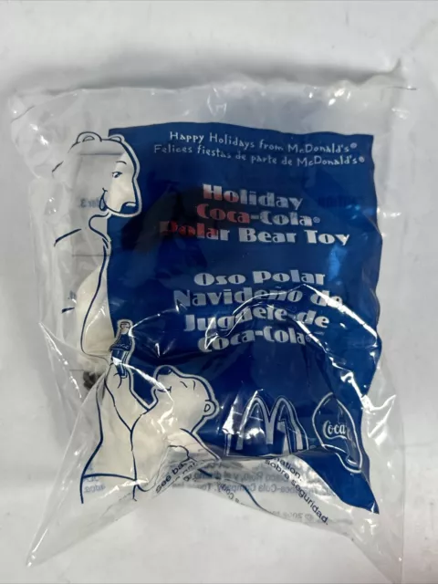 2002 McDonalds | Coca Cola Polar Bear Plush Christmas | Happy Meal Toy