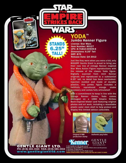Star Wars Yoda Orange Snake Variant MOC 12" Jumbo Gentle Giant (vintage) Kenner