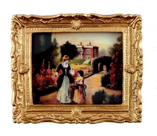 Melody Jane Miniature Dollhouse Empty Gold Oval Picture Frame - 1:12 Scale Dolls House Accessory