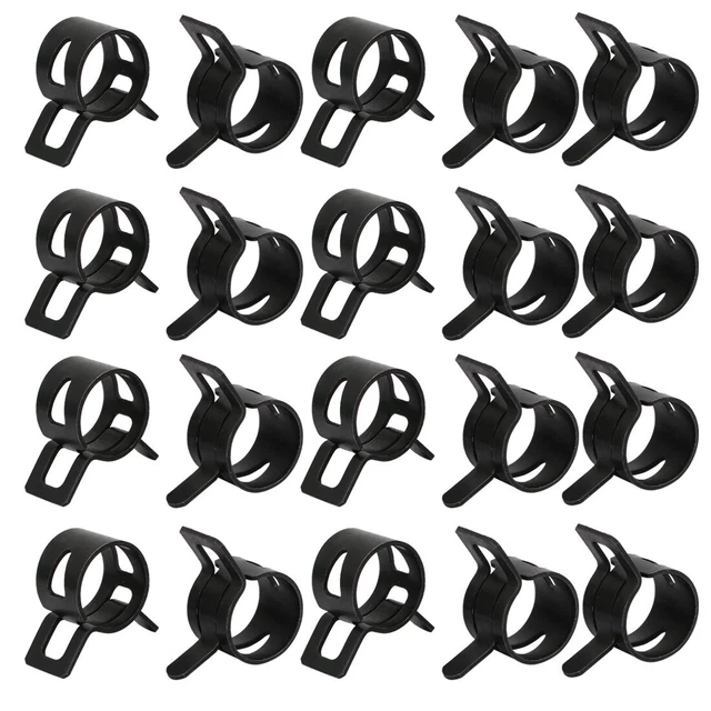20Pz Abrazadera Tubo Aire 15mm Acción Tipo Resorte Tubo Flexible Pinza