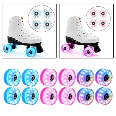 Bruce Lin-UK Unisex Enfants LED Clignotante Chaussures à Skates avec Roues Doubles Bouton Poussoir Ajustable Skateboard Patins à roulettes Course à Pied Baskets pour Garçon Fille 