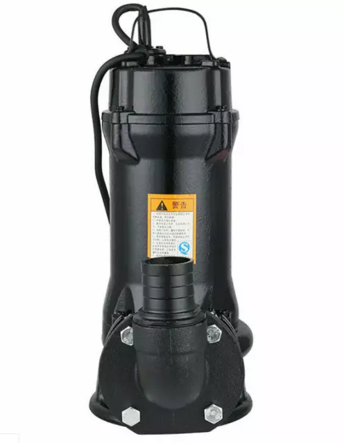 220V 1HP 750W Industrial Sewage Cutter Grinder Cast iron Submersible Sump Pump m
