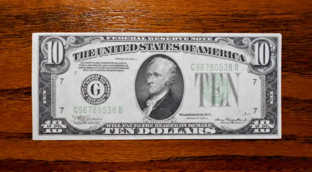 1934a $10 Federal Reserve Note 💲 crisp