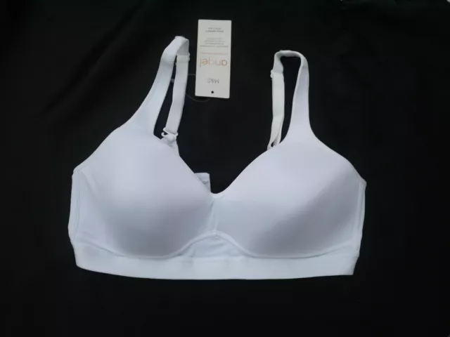 M & S Angel Sports Bra Non Wired Comfort High Impact White Marks