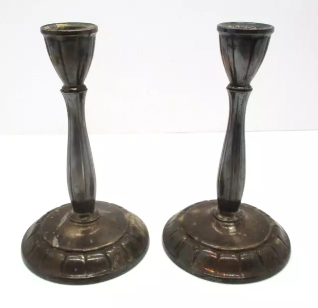Pair of Vintage WMA Rogers Silverplate Candlesticks