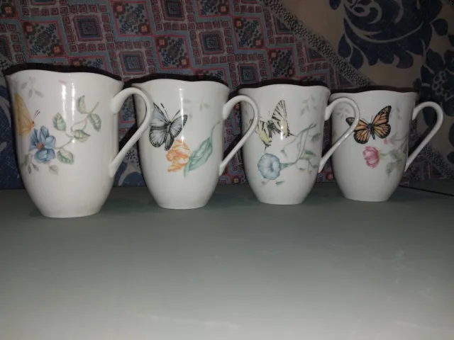 Lenox Butterfly Meadow Mug Cups Set Of 4 Monarch