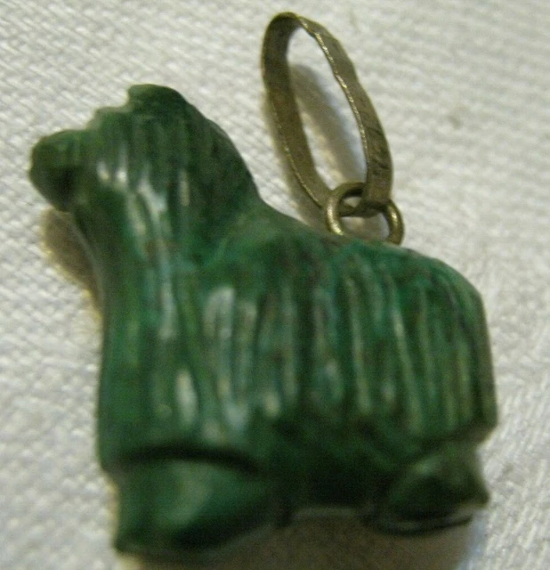 Car-ved Malachite, Cord Coat KOMONDOR Hungarian SHEEPDOG Charm, 925 Bale 20mm