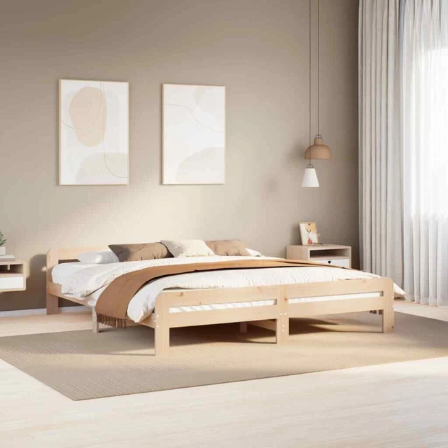 BED FRAME WITHOUT Mattress 180x200 cm Super King Size Solid Wood Pine