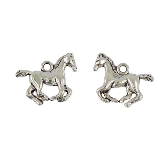 30 Stück Tibetan Silber 3D Running Horse Charms Anhänger DIY