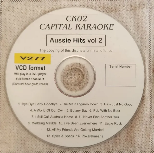 Aussie Hits Vol 2 Karaoke Vcd / Dvd