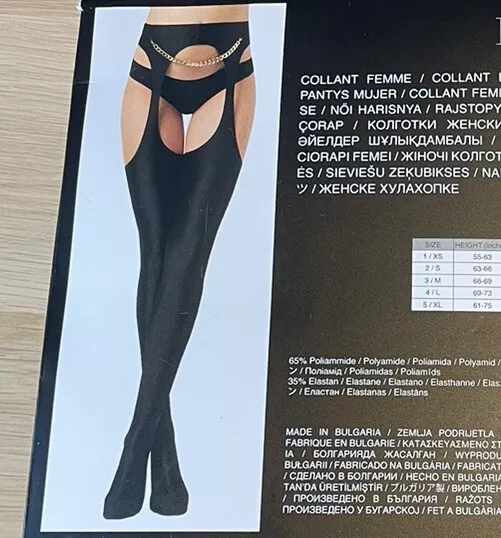 CALZEDONIA GARTER-EFFECT SUPER-SHINE Tights S/M LIMITED EDITION EUR 58,38 -  PicClick IT