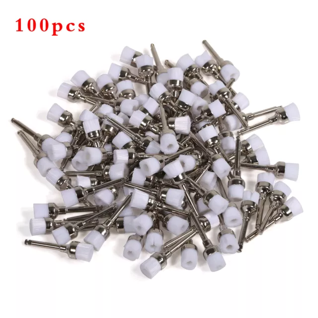 100PCS Dental Polishing Polisher Prophy Brush Brushes Nylon Latch Flat #1 Bross