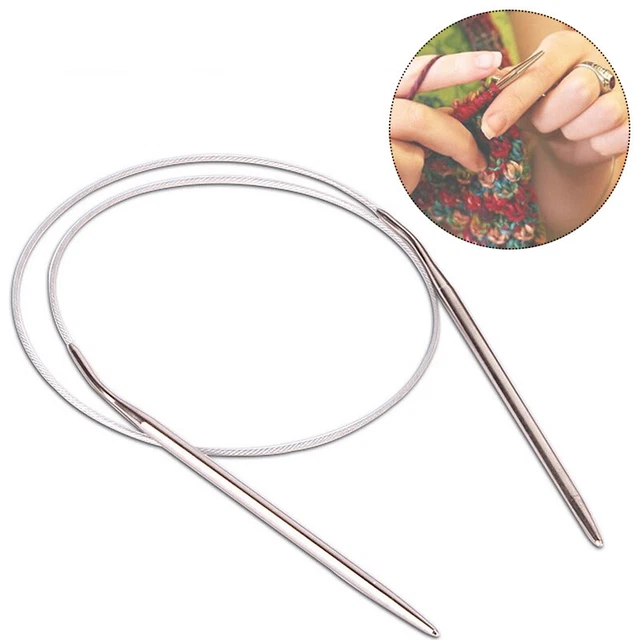 Agujas de tejido circular de acero inoxidable de 1,5-5 mm aguja de ganchillo artesanal