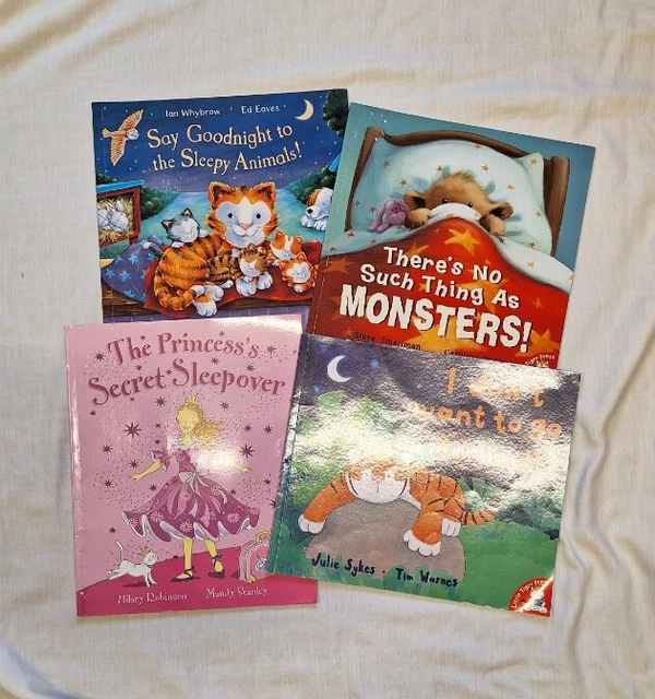 4 CHILDREN'S BEDTIME story books Princess/Animals/Monsters Sleeping CG