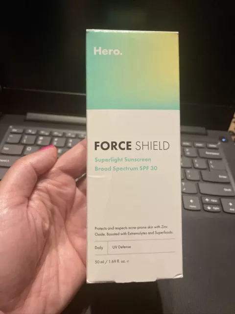 Hero force shield superlight sunscreen spf 30 acne prone skin 1.69oz Exp 01/25