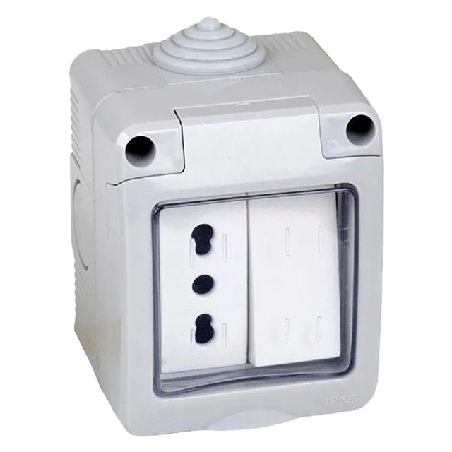 Presa Combinata Con Interruttore REV Ritter Atlantik | Grigio | Da Incasso A Parete | Presa Schuko 12V