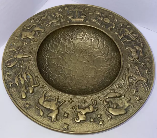 Zodiac Signs Bronze Bowl Denmark Circa 1940 Nordisk Malm Vintage Mid Century