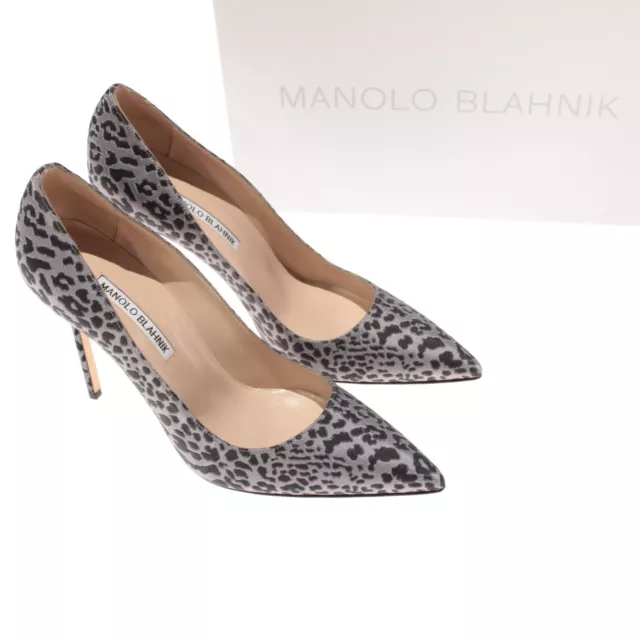 Manolo Blahnik NWB Heels Size 39 9 US In BB Tora Silver & Black Animal Print