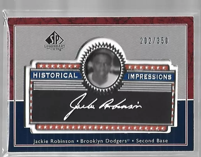 JACKIE ROBINSON   2003 SP Authentic Legendary Cuts  HISTORICAL IMPRESSIONS  /350