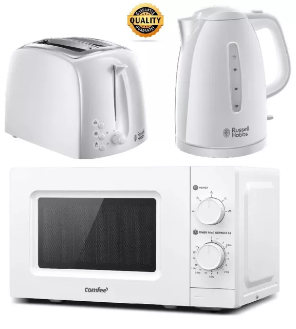 White Jug Kettle & 2 Slice Toaster Set with COMFEE' Microwave Oven SALE CHEAP