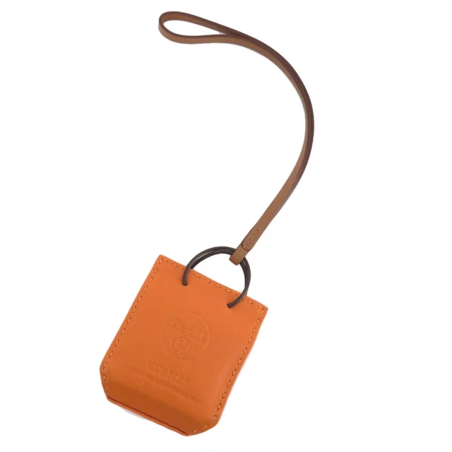 HERMES   key ring sack orange Agneau Milo