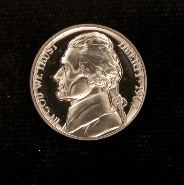 1963 5c HIGH GRADE CAMEO PROOF !!!!! BEAUTIFUL 2-SIDED FROST !!!!!