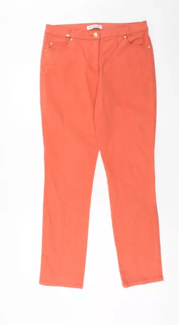 ANNE WEYBURN WOMENS Orange Cotton Straight Jeans Size 12 Regular