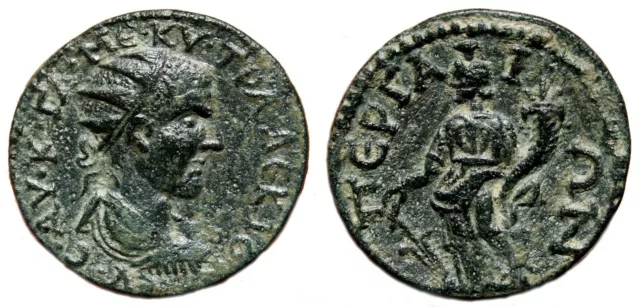 *AET* PERGE (Pamphylia) AE24. Trajan Decius. EF-. Tyche.