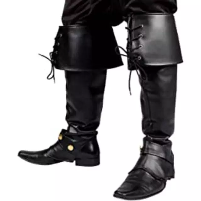 Boland Black Pirate Boot Covers Adult Fancy Dress Costume Accessory