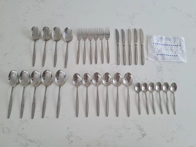 32 X Vintage Edelstahl Besteck Gehäuse Messer Gabeln Löffel