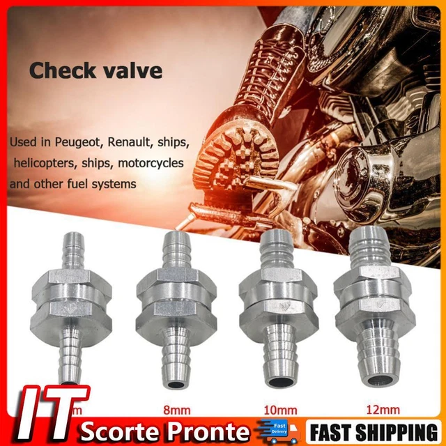 Valvole Di Ritegno Unidirezionali 1/4" | Confezione Da 10 Pezzi | Per Carburante, Olio, Aria, Liquidi | Materiale PP/PE | Temperatura Di Esercizio -40°C A +160°C