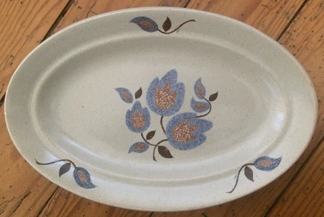 Kleine ovale Steingutschale von Saint Amand Floral Decor SOLOGNE France