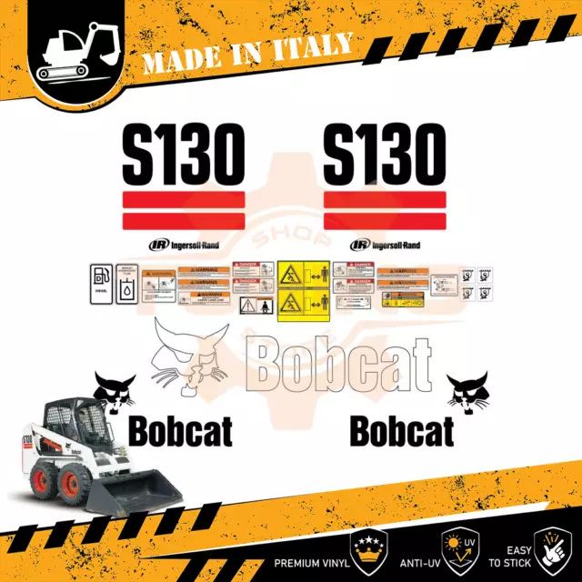 Aufkleber Abziehbilder Arbeitsausrüstung BobCat S130